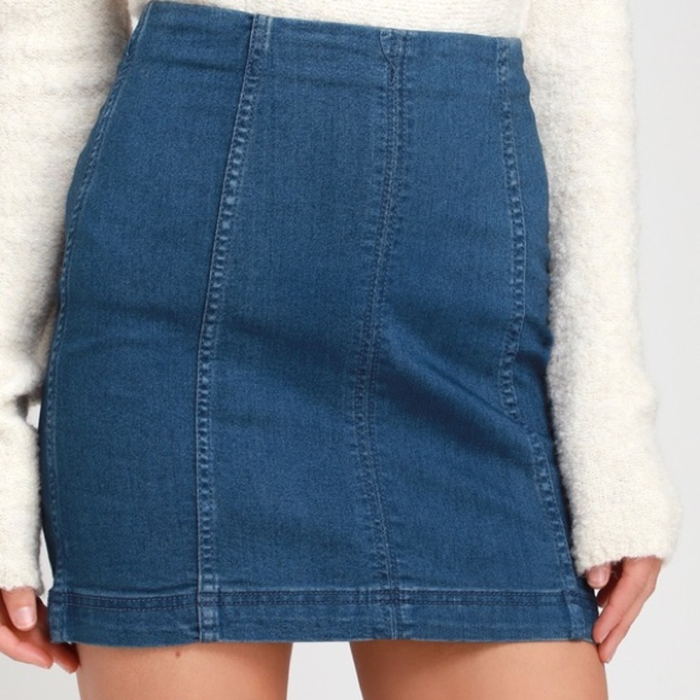 free people blue modern femme skirt
